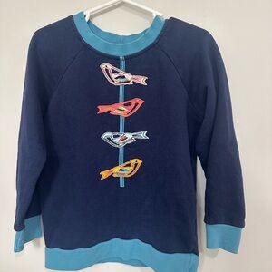 Hanna Andersson Navy and Light Blue Kids Sweatshirt